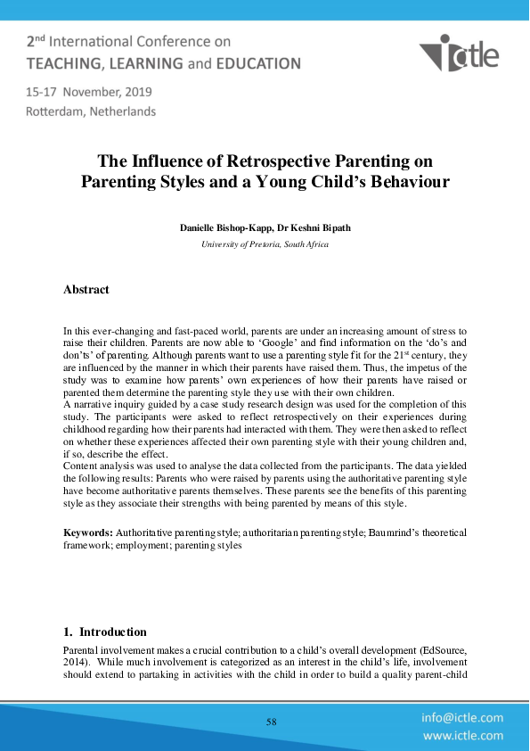 (PDF) The Influence of Retrospective Parenting on Parenting Styles and ...