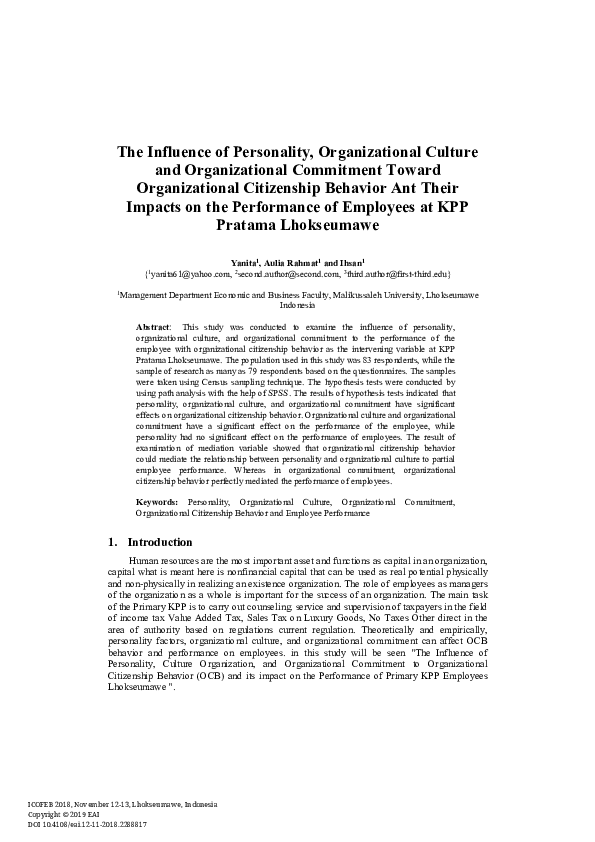 (PDF) The Effect of Organizational Commitment on Women Employees ...