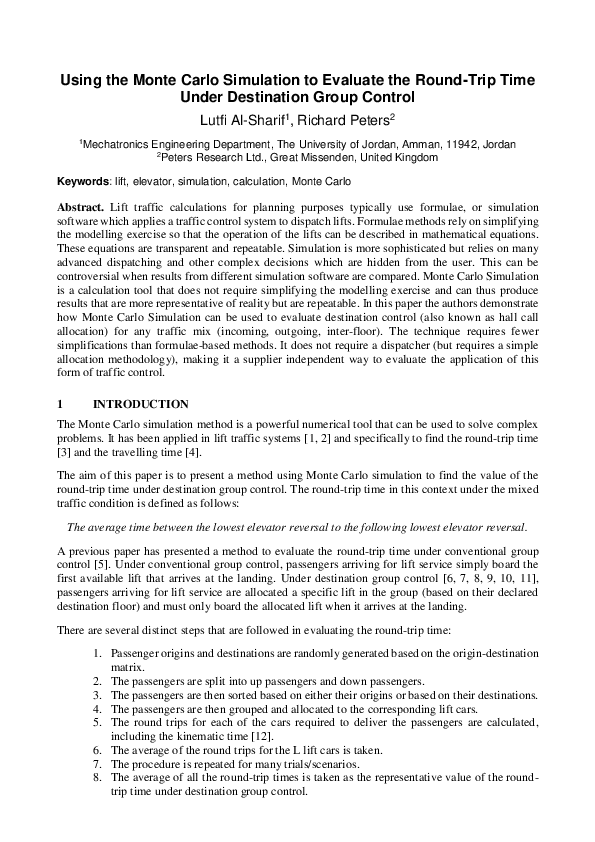 (PDF) Using the Monte Carlo Simulation to Evaluate the Round-Trip Time ...