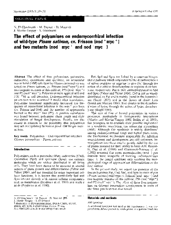 (PDF) The effect of polyamines on endomycorrhizal infection of wild ...