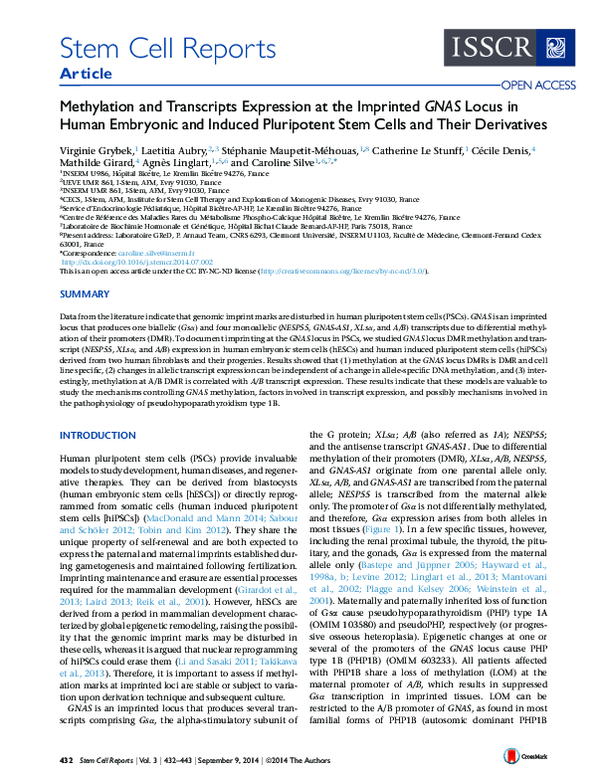 (PDF) Methylation and Transcripts Expression at the Imprinted GNAS ...