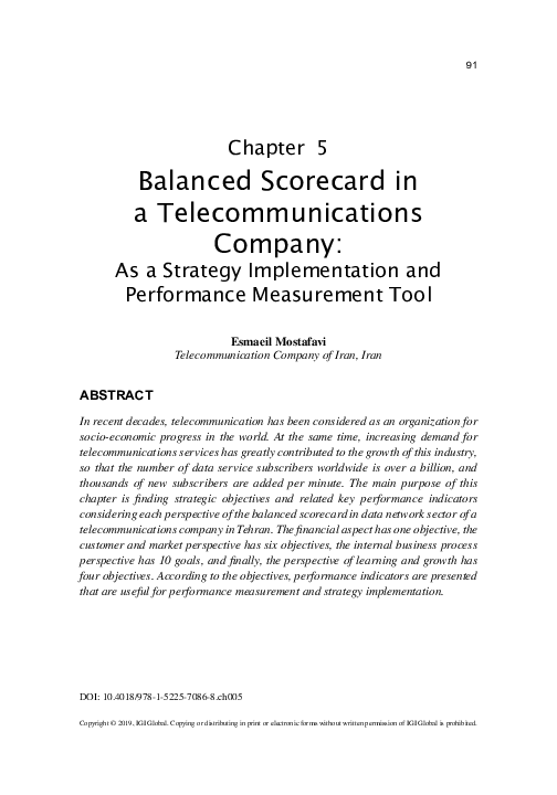 (PDF) Balanced Scorecard in a Telecommunications Company