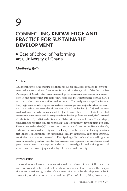 (PDF) Connecting Knowledge and Practice for Sustainable Development