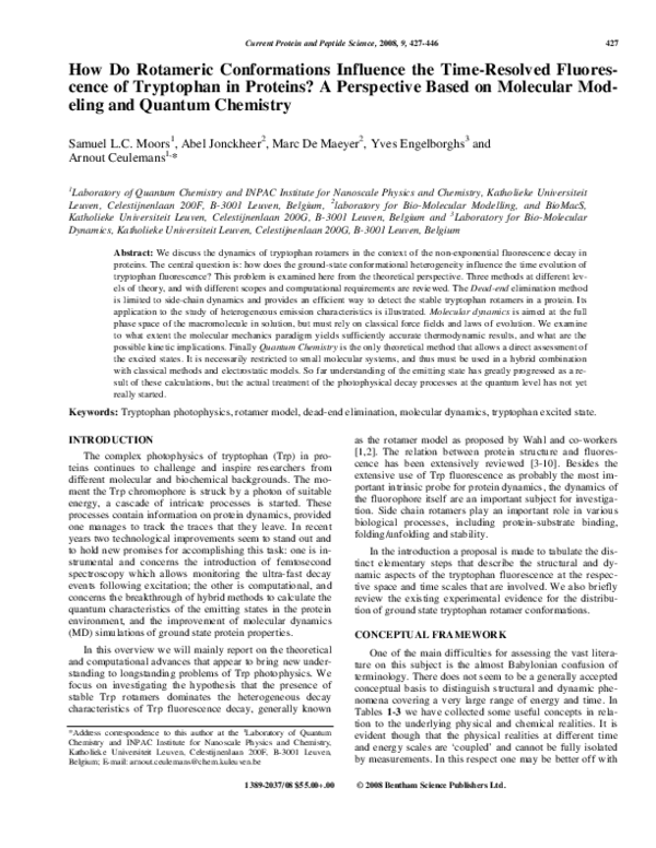 (PDF) How Do Rotameric Conformations Influence the Time-Resolved ...