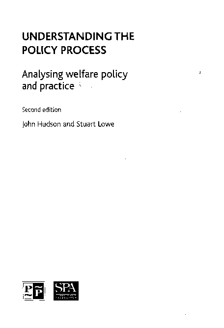 (PDF) Understanding the policy process (Second edition)