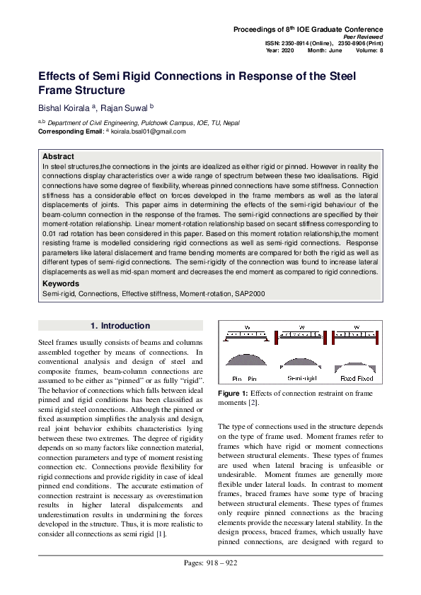 (PDF) Effects of Semi Rigid Connections in Response of the Steel Frame ...