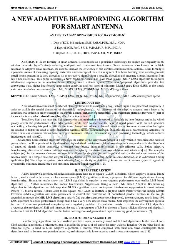 (PDF) A New Adaptive Beamforming Algorithm for Smart Antenna