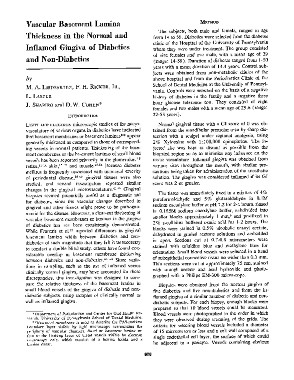 (PDF) Vascular Basement Lamina Thickness in the Normal and Inflamed ...