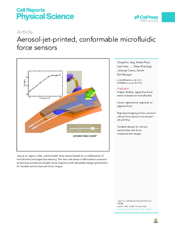 (PDF) Aerosol-Jet Printed Conformable Microfluidic Force Sensors
