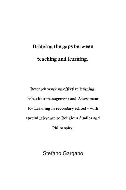 (PDF) Bridging the gaps between teaching and learning