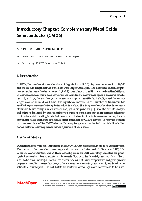 (PDF) Introductory Chapter: Complementary Metal Oxide Semiconductor (CMOS)