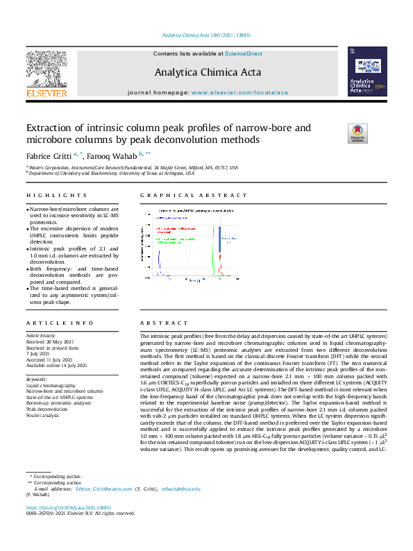 (PDF) Extraction of intrinsic column peak profiles of narrowbore and