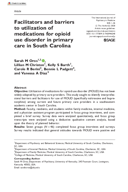 (PDF) Facilitators and barriers to utilization of medications for ...