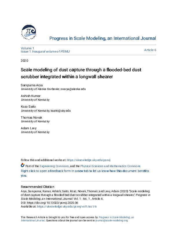 (PDF) Scale modeling of dust capture through a flooded-bed dust ...