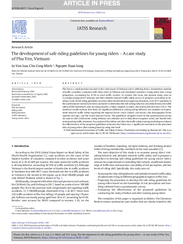 (PDF) The development of safe riding guidelines for young riders – A ...