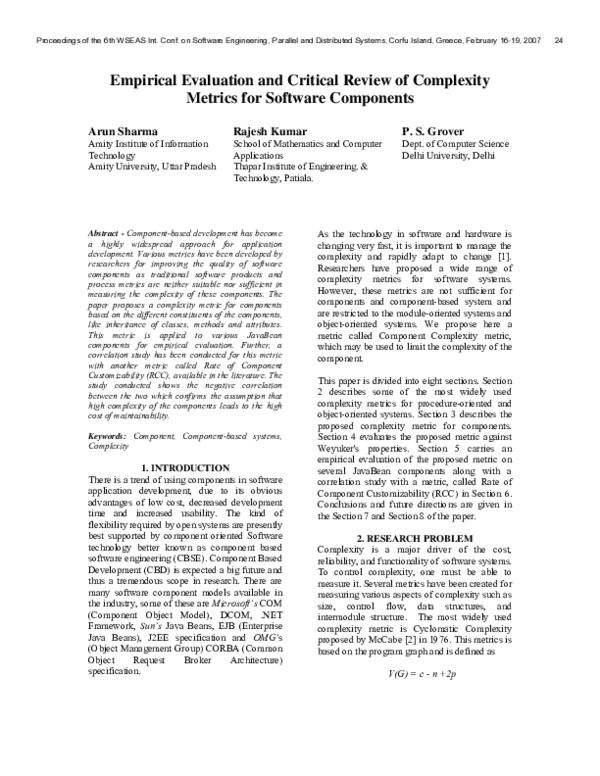 (PDF) Empirical Evaluation and Validation of Interface Complexity ...