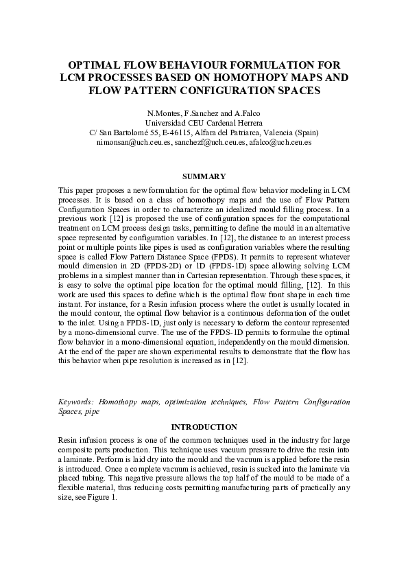 (PDF) Optimal Flow Behaviour Formulation for LCM Processes Based on ...