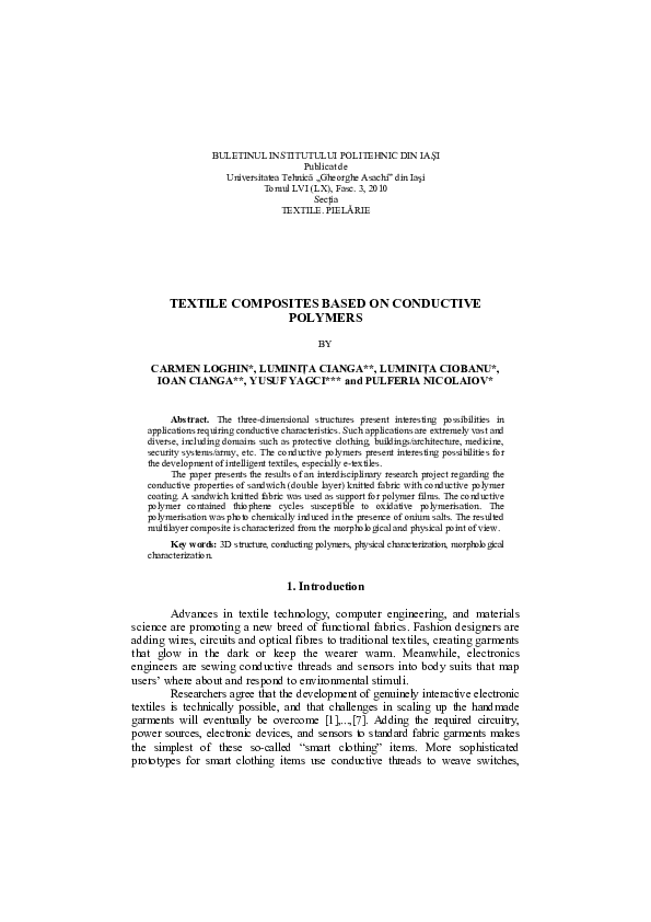 (PDF) Textile Composites Based on Conductive Polymers