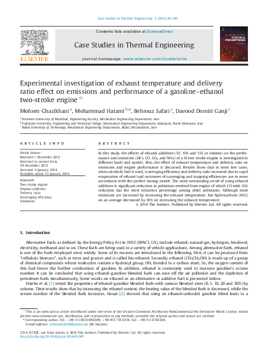 (PDF) Experimental investigation of exhaust temperature and delivery ...