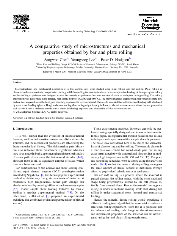 (PDF) A comparative study of microstructures and mechanical properties ...