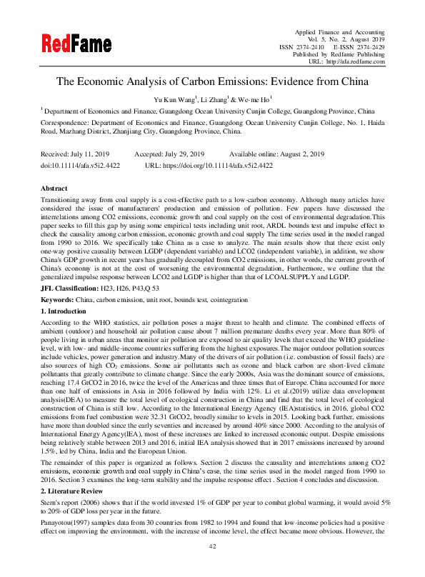(PDF) Economic Growth, Energy Consumption and Carbon Emissions in China ...