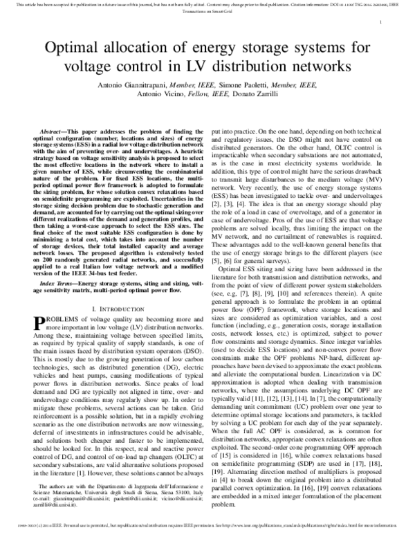 (PDF) Optimal Allocation of Energy Storage Systems for Resilient ...
