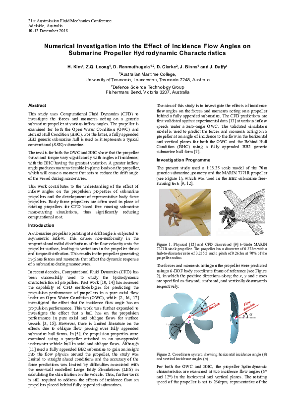 (PDF) Numerical investigation into the effect of incidence flow angles ...