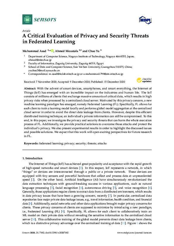 (PDF) A Critical Evaluation of Privacy and Security Threats in ...
