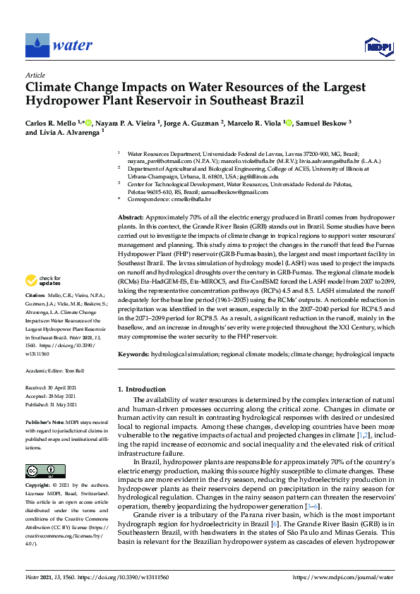 (PDF) Climate Change Impacts on Water Resources of the Largest ...