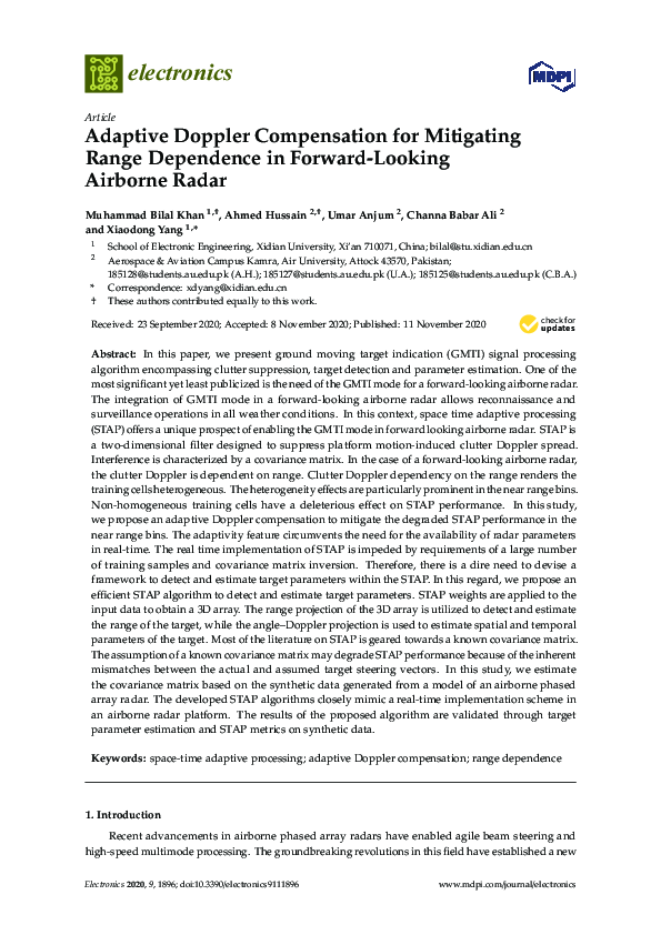 (PDF) Adaptive Doppler Compensation for Mitigating Range Dependence in ...