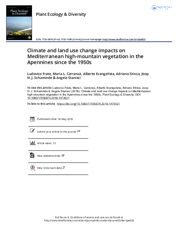 (PDF) Climate and land use change impacts on Mediterranean high ...