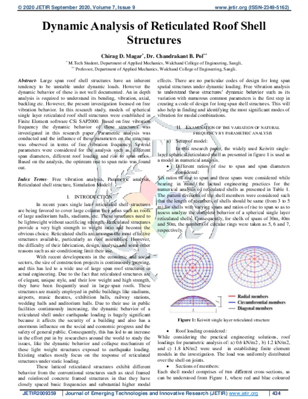 (PDF) Dynamic Analysis of Reticulated Roof Shell Structures