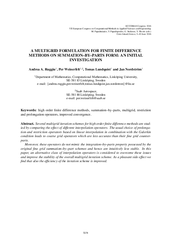 (PDF) A Multigrid Formulation for Finite Difference Methods on ...