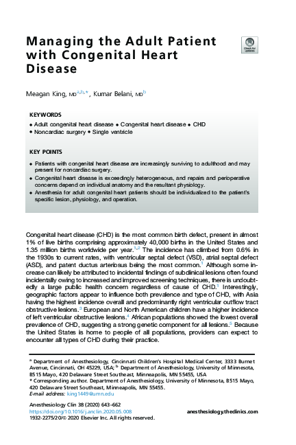(PDF) Managing the Adult Patient with Congenital Heart Disease