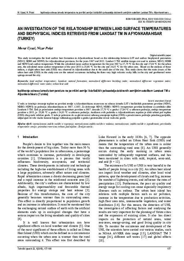 (PDF) An investigation of the relationship between land surface ...