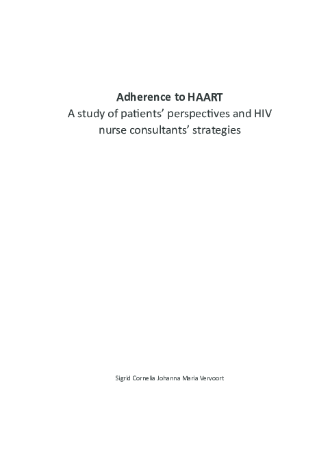 (PDF) Adherence to HAART: A study of patients' perspectives and HIV ...
