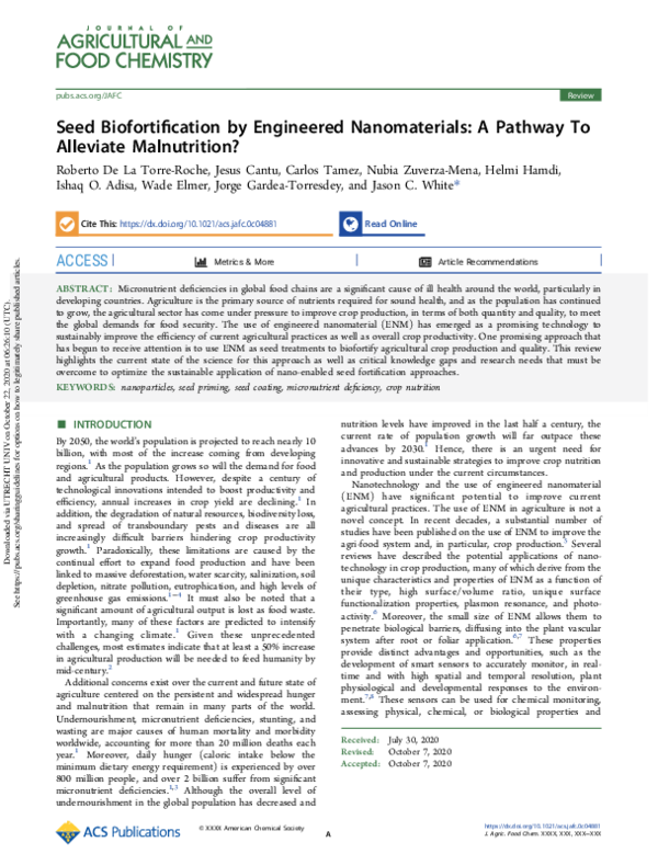 (PDF) Seed Biofortification by Engineered Nanomaterials: A Pathway To ...