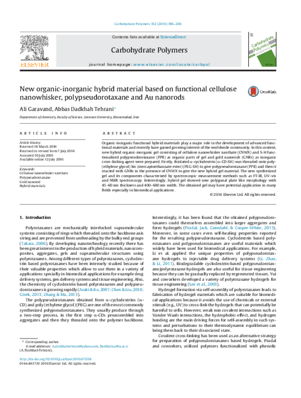 (PDF) New organic-inorganic hybrid material based on functional ...