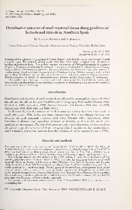 (PDF) Distribution patterns of small mammal fauna along gradients of ...