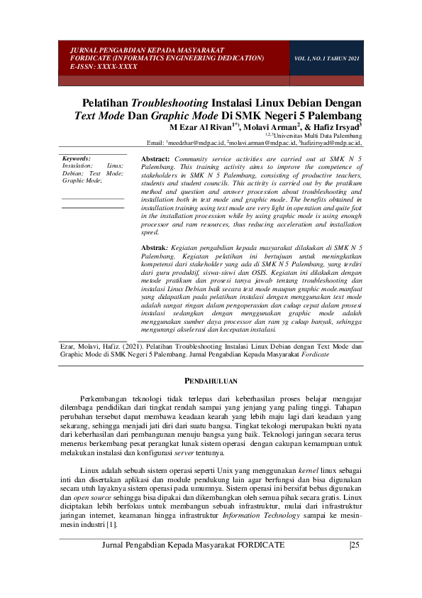 (PDF) Pelatihan Troubleshooting Instalasi Linux Debian Dengan Text Mode ...