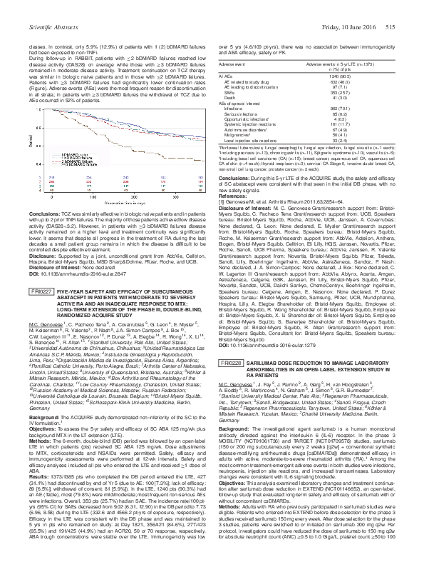 (PDF) Long-Term Efficacy and Safety of Subcutaneous Abatacept in RA