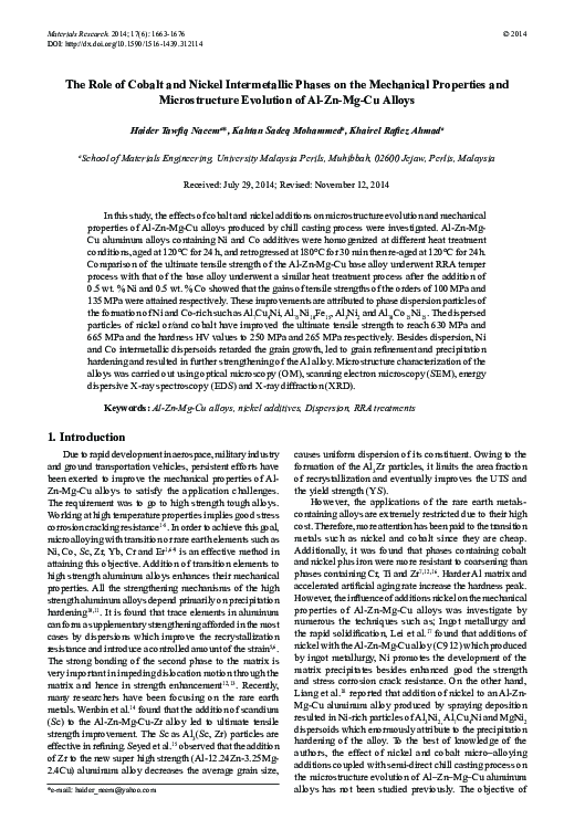 (PDF) The Role of cobalt and nickel intermetallic phases on the ...