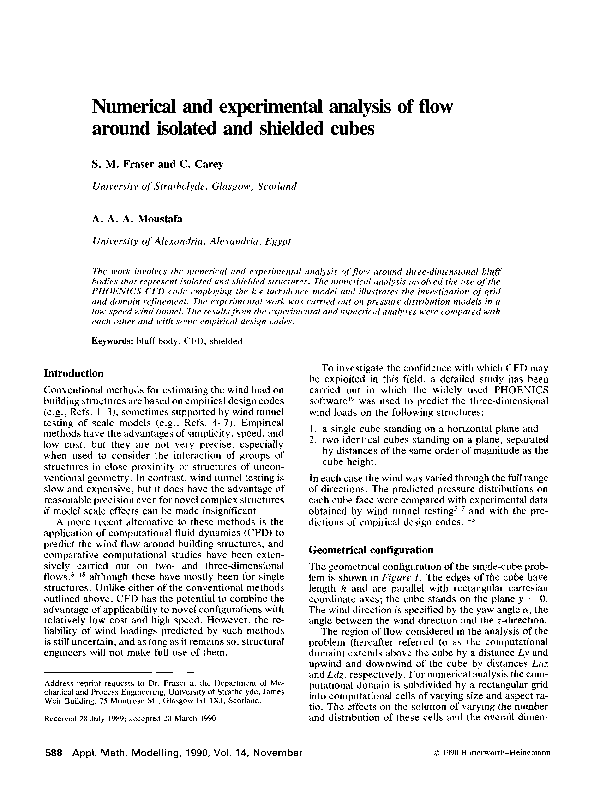 (PDF) Numerical and experimental analysis of flow around isolated and ...