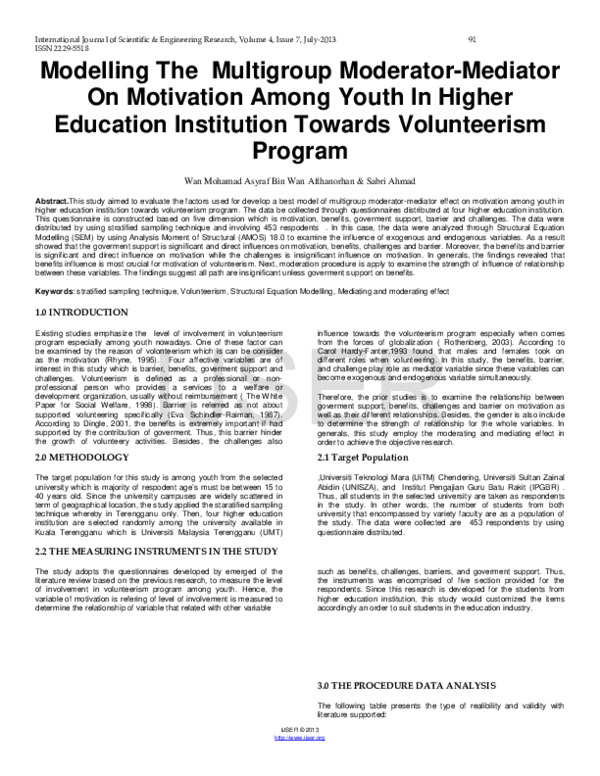(PDF) Modelling The Multigroup Moderator-Mediator On Motivation Among ...