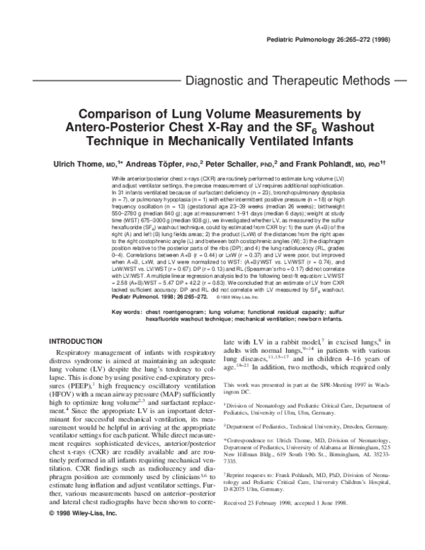 (PDF) Comparison of lung volume measurements by anteroposterior chest