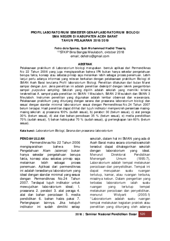 (PDF) Profil Laboratorium Semester Genap Laboratorium Biologi SMA ...