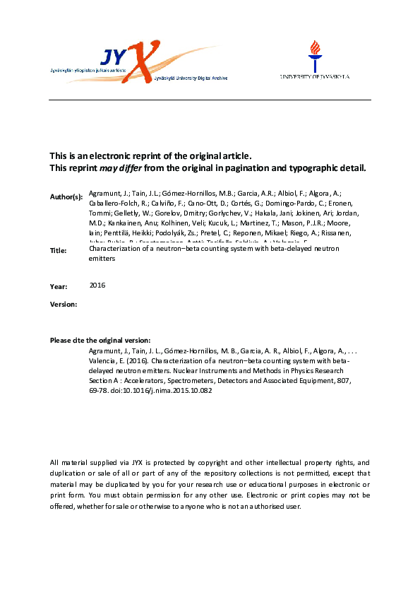 (PDF) Characterization of a neutron–beta counting system with beta ...