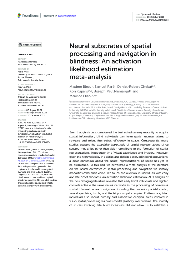 (PDF) Neural substrates of spatial processing and navigation in ...