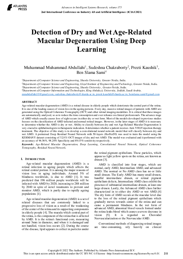 (PDF) Detection of Dry and Wet Age-Related Macular Degeneration Using ...