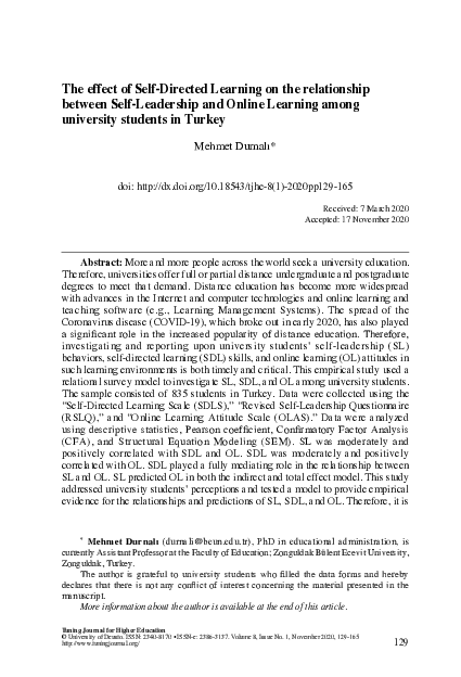 (PDF) The effect of Self-Directed Learning on the relationship between ...
